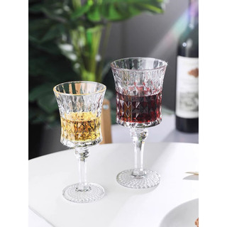 (giá dùng thử) Ly cocktail thủy tinh, ly họa tiết cạnh cắt kim cương, chuyên dụng uống các đồ uống có cồn