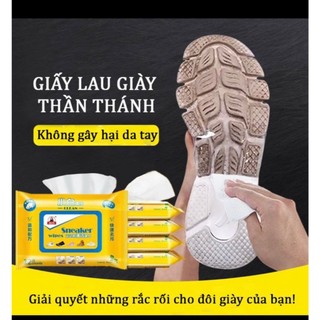 Khăn Giấy Lau Giày Sneaker Siêu Sạch Hộp 30 Tờ Siêu Hot Không Hoá Chất Làm Hại Da Tay, Vải Giày