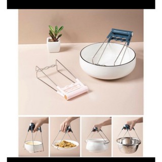 Bộ dụng cụ kẹp gắp thức ăn đồ nóng món inox, nhấc nồi- #miếng rửa bát silicon- gắp nóng