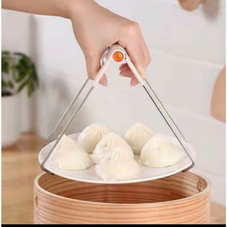 Bộ dụng cụ kẹp gắp thức ăn đồ nóng món inox, nhấc nồi- #miếng rửa bát silicon- gắp nóng