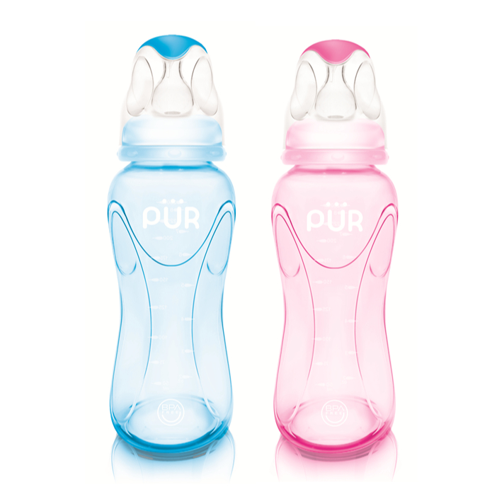 Ảnh MÀU MỚI - Bình sữa cổ thường Pur Advanced XANH, HỒNG 60ml, 125ml, 250ml 1