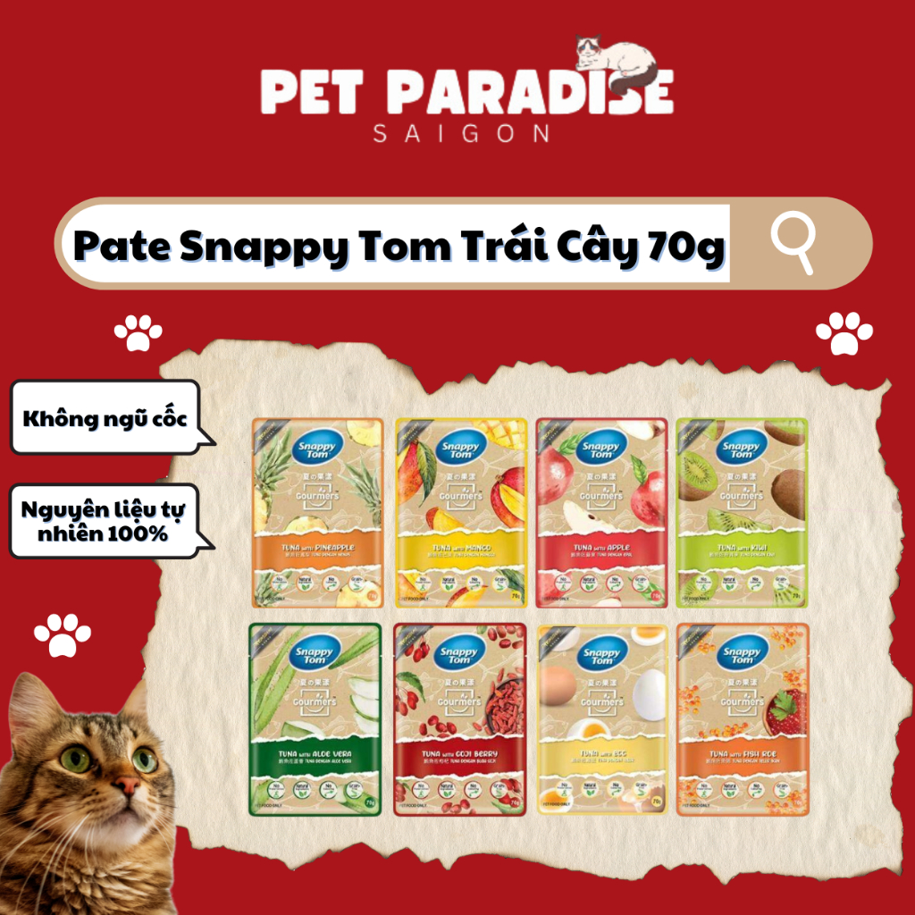 Pate Snappy Tom vị trái cây 70g cho mèo | Shopee Việt Nam