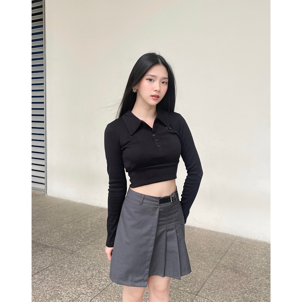 Áo polo tay dài bo gân cổ sơ mi BORAM SG
