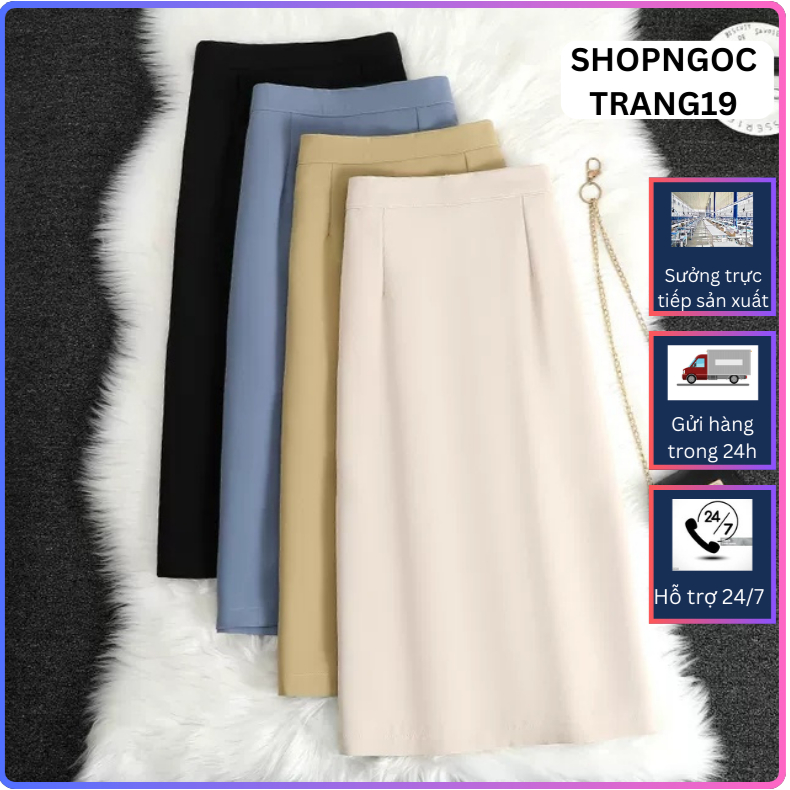 Chân Váy Chứ A Suông Dáng Dài 70cm_Chất Liệu Vitex_Sản Phẩm Được May 1 Lớp_SHOPNGOCTRANG19_CVA70CM
