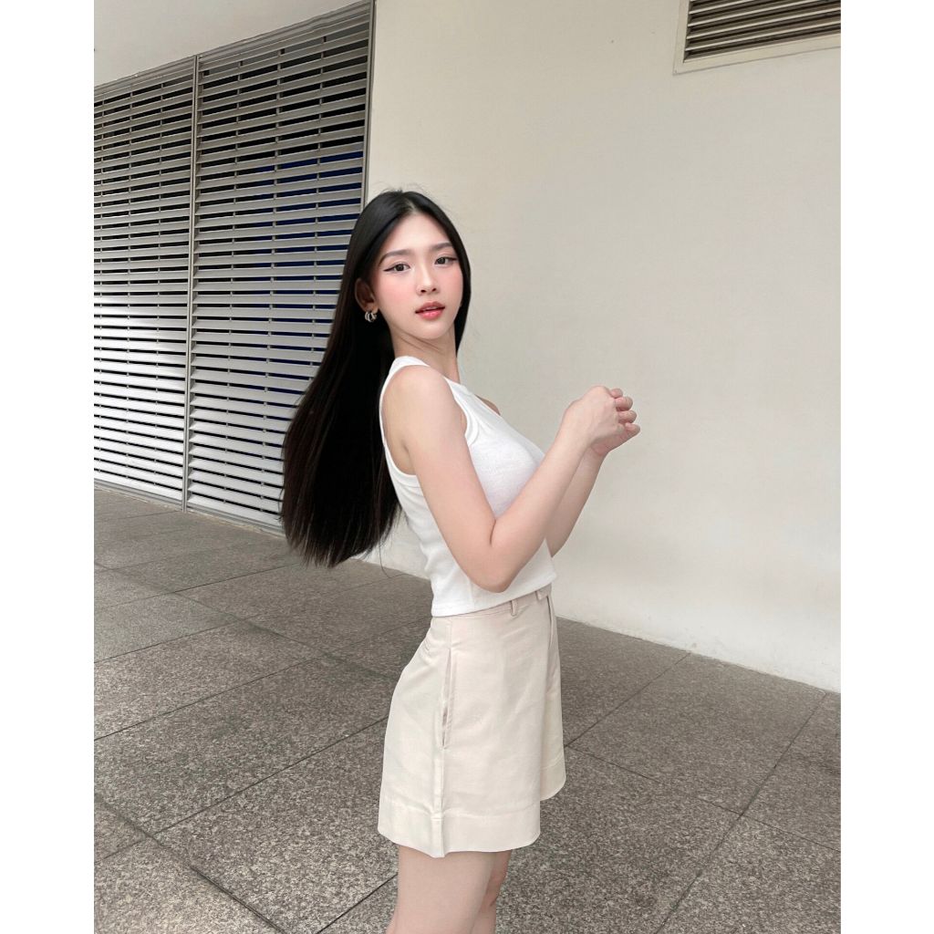 Quần shorts lưng cao quai nhê, quần đùi basic BORAM SG