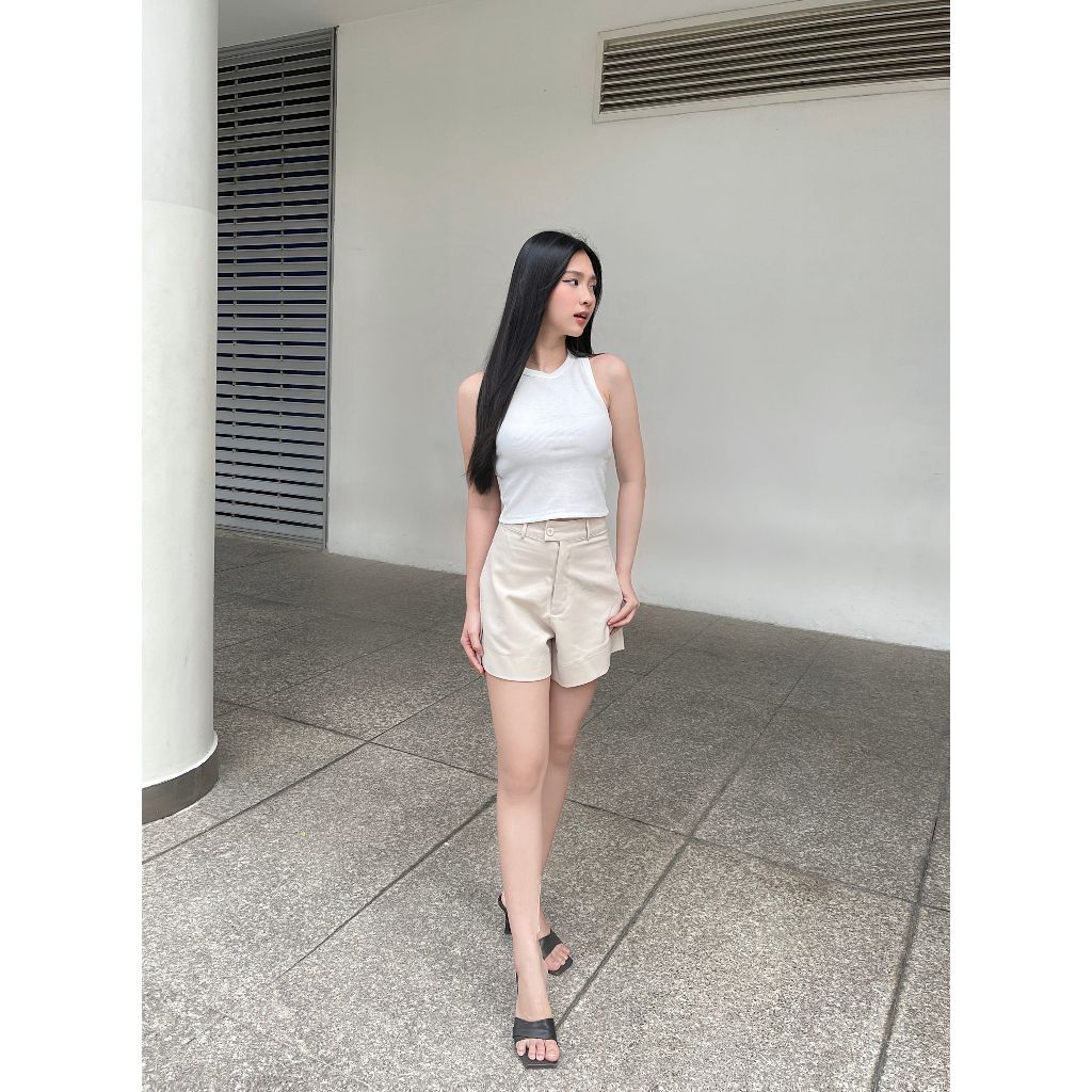 Quần shorts lưng cao quai nhê, quần đùi basic BORAM SG