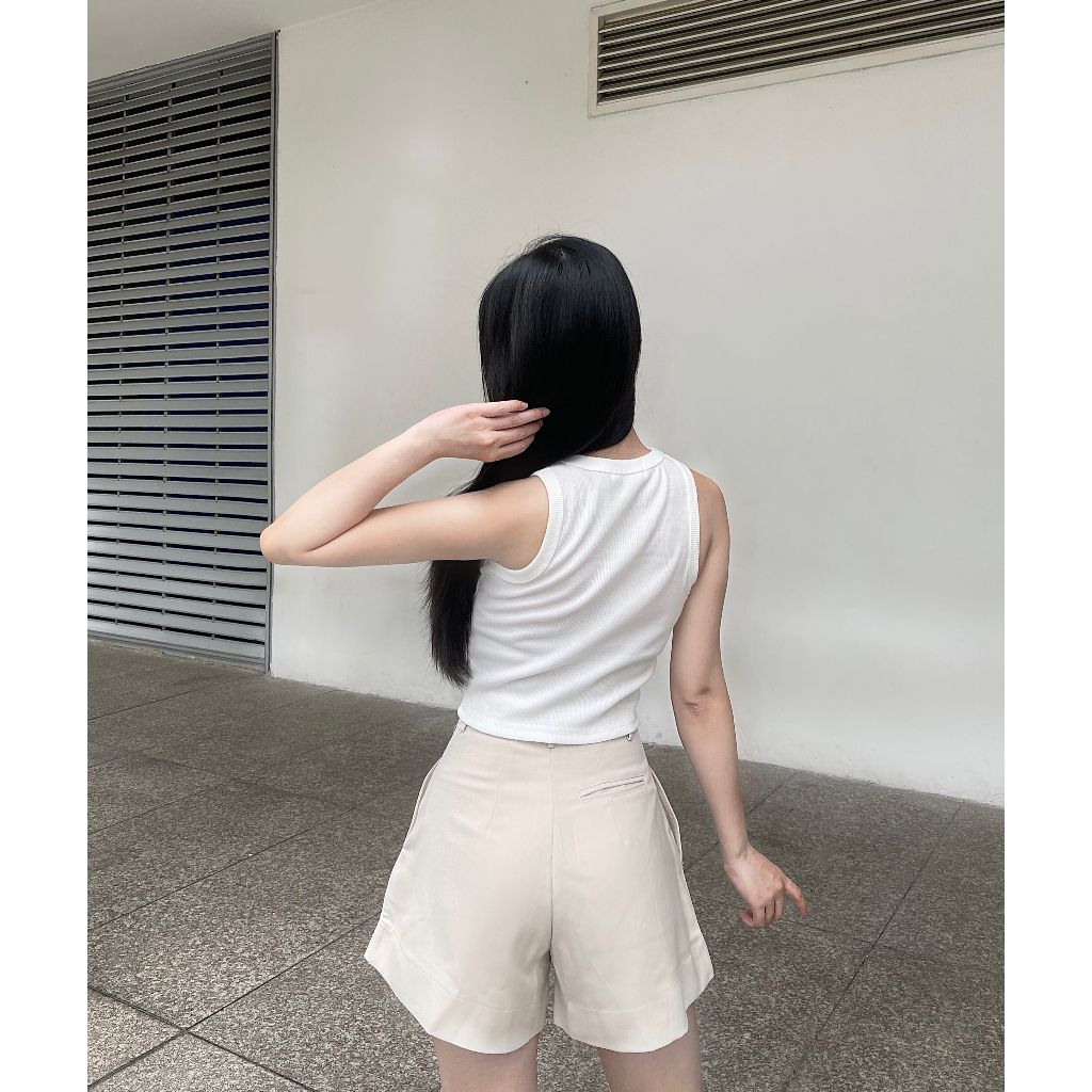 Quần shorts lưng cao quai nhê, quần đùi basic BORAM SG