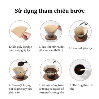 Giấy lọc cà phê hộp 100 tờ Giấy lọc cafe V60 size 1 và size 2 được làm từ gỗ tự nhiên Coffee filter paper