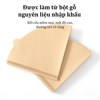 Giấy lọc cà phê hộp 100 tờ Giấy lọc cafe V60 size 1 và size 2 được làm từ gỗ tự nhiên Coffee filter paper