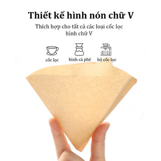Giấy lọc cà phê hộp 100 tờ Giấy lọc cafe V60 size 1 và size 2 được làm từ gỗ tự nhiên Coffee filter paper