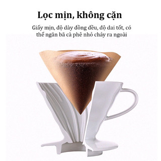 Giấy lọc cà phê hộp 100 tờ Giấy lọc cafe V60 size 1 và size 2 được làm từ gỗ tự nhiên Coffee filter paper