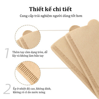 Giấy lọc cà phê hộp 100 tờ Giấy lọc cafe V60 size 1 và size 2 được làm từ gỗ tự nhiên Coffee filter paper