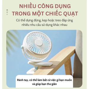 Quạt Tích Điện Để Bàn MELING - Quạt Kẹp Mini MELING Pin Khủng Kẹp Xoay 720 Độ Chạy Cực Êm Sử Dụng 6 Giờ Liên Tiếp
