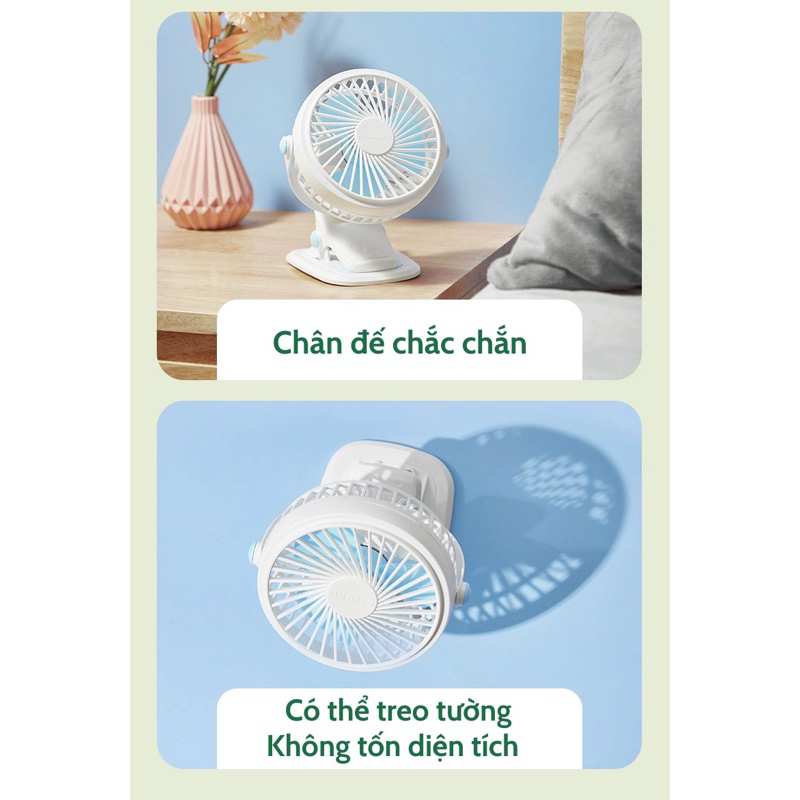 Quạt Tích Điện Để Bàn MELING - Quạt Kẹp Mini MELING Pin Khủng Kẹp Xoay 720 Độ Chạy Cực Êm Sử Dụng 6 Giờ Liên Tiếp