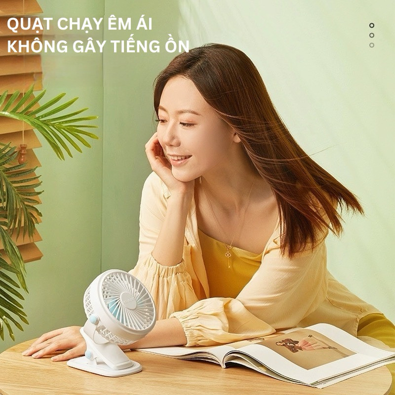 Quạt Tích Điện Để Bàn MELING - Quạt Kẹp Mini MELING Pin Khủng Kẹp Xoay 720 Độ Chạy Cực Êm Sử Dụng 6 Giờ Liên Tiếp