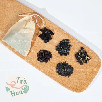 (Set 5 gói) Trà Ngũ Hắc túi lọc -Nuôi dưỡng tóc dày đen khỏe, bổ thận (Đậu đen -gạo đen -mè đen - dâu tằm - hắc kỷ tử