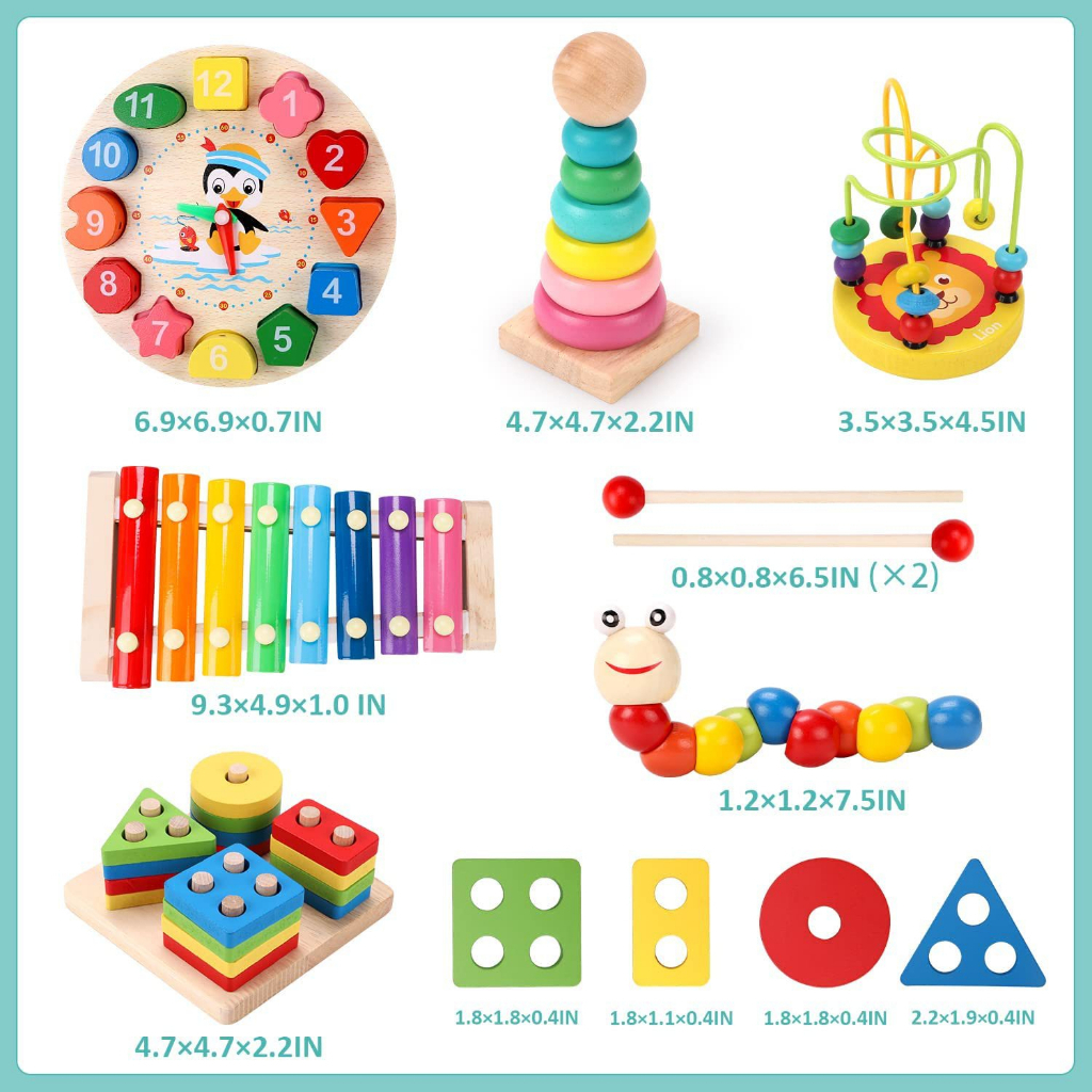 Bộ Đồ Chơi Bằng Gỗ Cho Bé Combo Gỗ 6 Món, Đồ Chơi An Toàn Cho Bé - Đồ Chơi Cho Bé PUKAPI