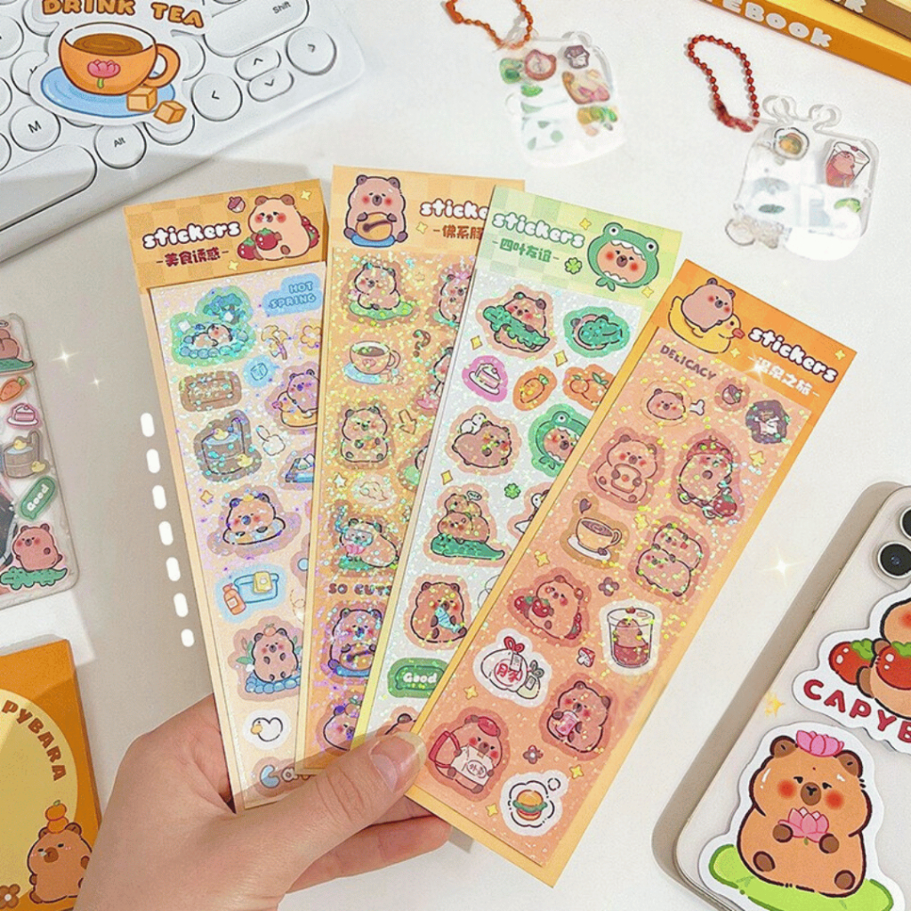 (4 Mẫu) Sticker Chuột Lang Capybara Nguyên Bản Xịn Sò Chống Thấm Nước ...