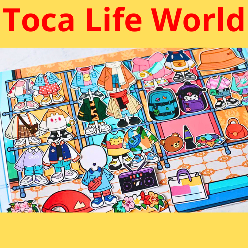 ( MỚI ) Đồ Chơi Bóc Dán Bằng Giấy Ngôi Nhà Bằng Giấy Thủ Công Toca Life World Doll House T1 Đồ Chơi - Squishy - Kuromi