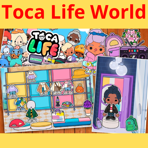( MỚI ) Đồ Chơi Bóc Dán Bằng Giấy Ngôi Nhà Bằng Giấy Thủ Công Toca Life World Doll House T1 Đồ Chơi - Squishy - Kuromi
