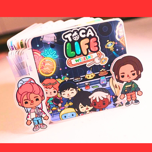 ( MỚI ) Đồ Chơi Bóc Dán Bằng Giấy Ngôi Nhà Bằng Giấy Thủ Công Toca Boca Life World Weekend T2 Đồ Chơi - Squishy - Kuromi