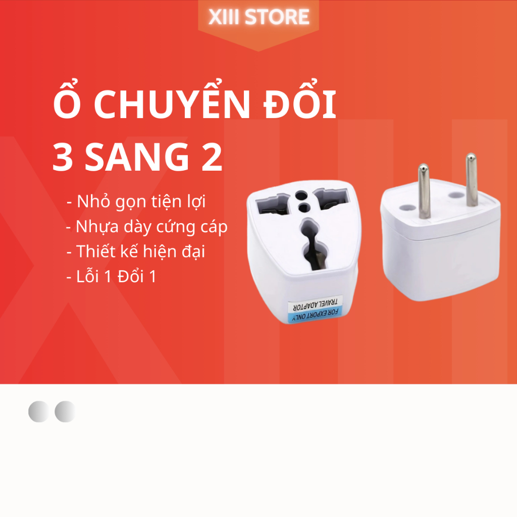 Phích cắm chuyển 3 chấu sang 2 chấu sang trọng tiện lợi
