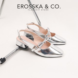 EROSSKA - Giày cao gót nữ mũi tròn phối nơ thanh lịch màu đỏ cao 4cm - EL037