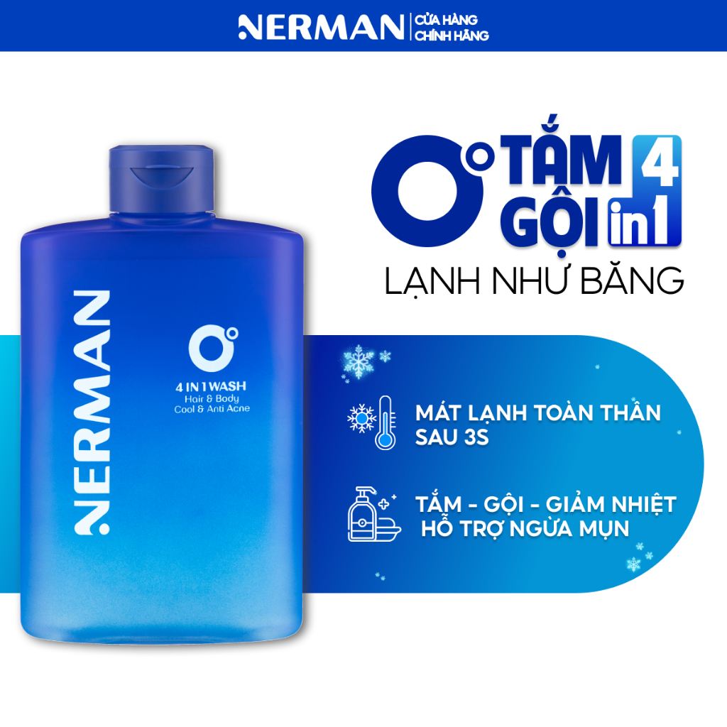 Ảnh COMBO COOL BOY ICE BOY NERMAN - Sữa tắm gội 330ml & Lăn khử mùi 18g & Kem chống nắng SPF 50+ PA++++ 35g 2