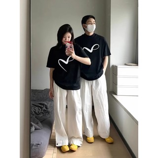Áo Thun Đôi Nam Nữ Trái Tim Xoắn Mặc Cùng Người Yêu, Cặp Áo Phông Đôi Chất Liệu 100% Prenium Cotton croptop nữ [A037]
