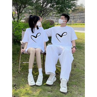 Áo Thun Đôi Nam Nữ Trái Tim Xoắn Mặc Cùng Người Yêu, Cặp Áo Phông Đôi Chất Liệu 100% Prenium Cotton croptop nữ [A037]