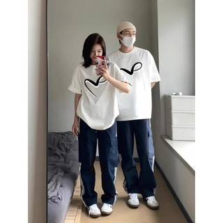 Áo Thun Đôi Nam Nữ Trái Tim Xoắn Mặc Cùng Người Yêu, Cặp Áo Phông Đôi Chất Liệu 100% Prenium Cotton croptop nữ [A037]