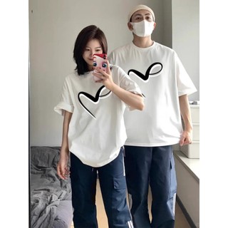 Áo Thun Đôi Nam Nữ Trái Tim Xoắn Mặc Cùng Người Yêu, Cặp Áo Phông Đôi Chất Liệu 100% Prenium Cotton croptop nữ [A037]