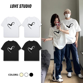 Áo Thun Đôi Nam Nữ Trái Tim Xoắn Mặc Cùng Người Yêu, Cặp Áo Phông Đôi Chất Liệu 100% Prenium Cotton croptop nữ [A037]