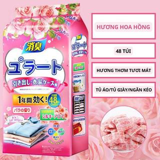 Gói 48 Túi Thơm Chống Nấm Mốc Hương Hoa Hồng, Khử Mùi Hôi, Chống Ẩm Mốc, Để Tủ Quần Áo, Tủ Giày - DUY MART