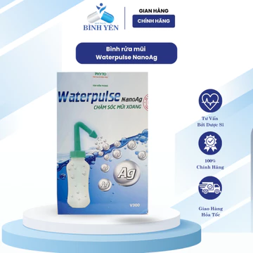 Bình rửa mũi Waterpulse nanoAg tặng 30 gói muối rửa- Rửa sạch khoang mũi