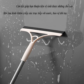 Dụng cụ gạt kính cầm tay cán dài,Cây gạt kính,lau kính cầm tay cán dài inox tiện dụng { H }