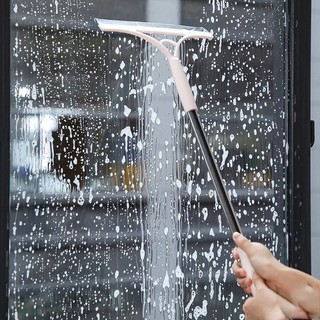 Dụng cụ gạt kính cầm tay cán dài,Cây gạt kính,lau kính cầm tay cán dài inox tiện dụng { H }
