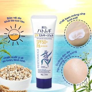 Sữa Dưỡng Thể Và Kem Chống Nắng, Dưỡng Ẩm Và Làm Sáng Da Reihaku Hatomugi SPF50+ PA++++ Nhật Bản