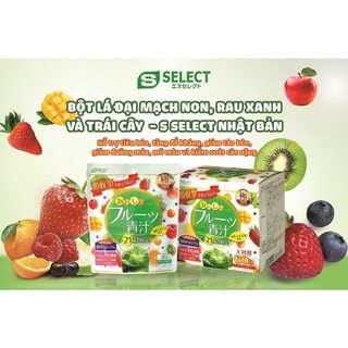 Bột Lá Đại Mạch Non Rau Xanh Và Trái Cây Bổ Sung Canxi Hấp Thụ, Thải Độc Cơ Thể S Select 3g/Gói - Túi 20 Gói