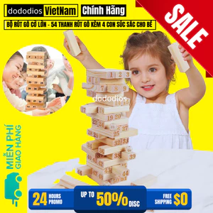 Bộ Đồ Chơi Rút Gỗ Cao Cấp - Gỗ Tự Nhiên An Toàn - Hàng Chính Hãng Dododios