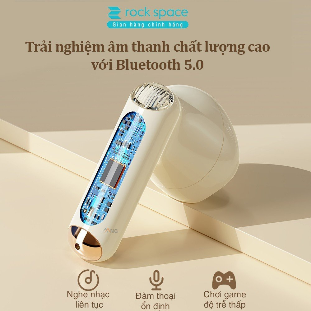 Ảnh Tai nghe bluetooth không dây nhét tai TWS Rockspace Retro sử dụng tới 24h chính hãng bảo hành 1 năm 1
