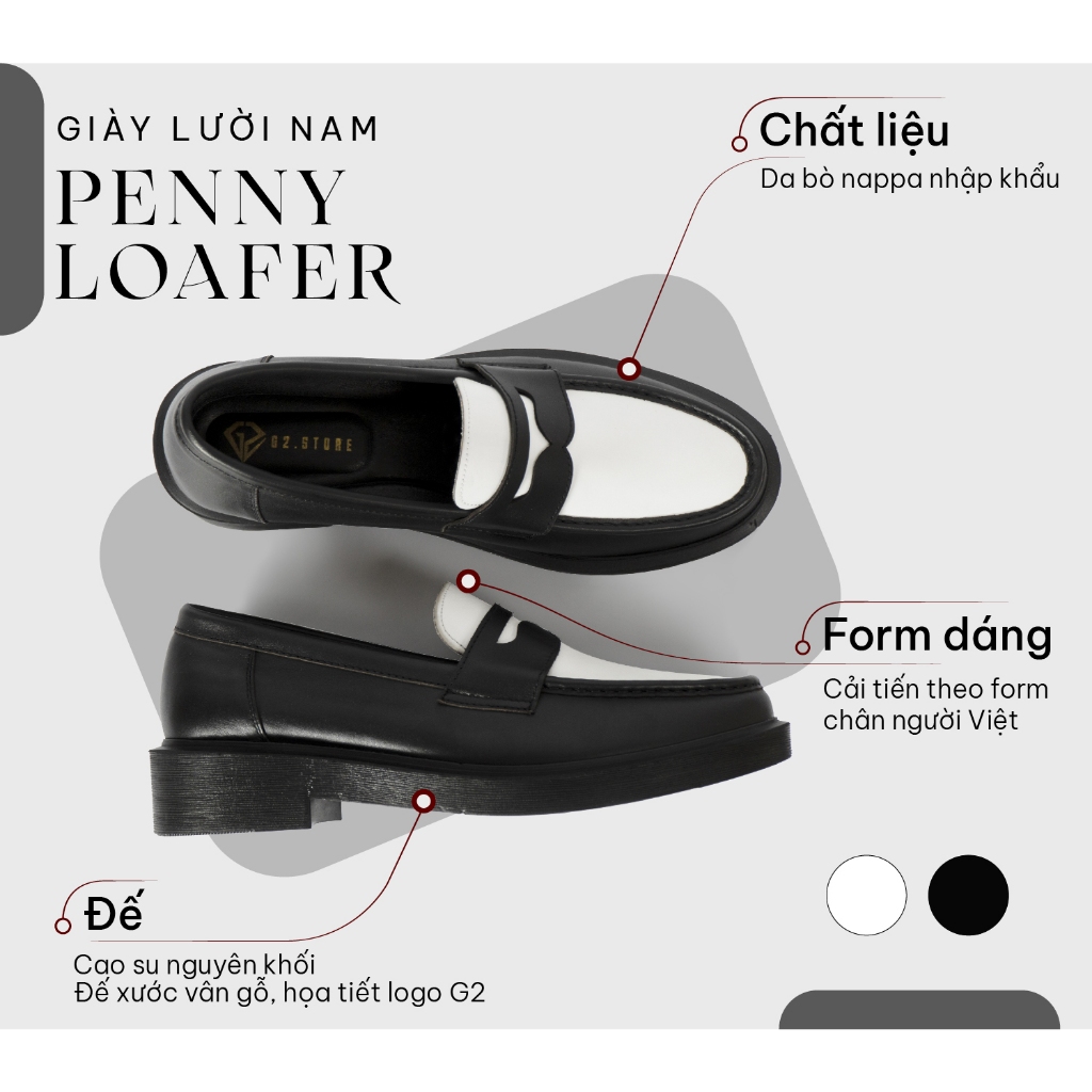 Ảnh Giày lười nam G2 Loafer giày tây công sở trẻ trung bằng da cao cấp chính hãng độn đế  tăng chiều cao 3