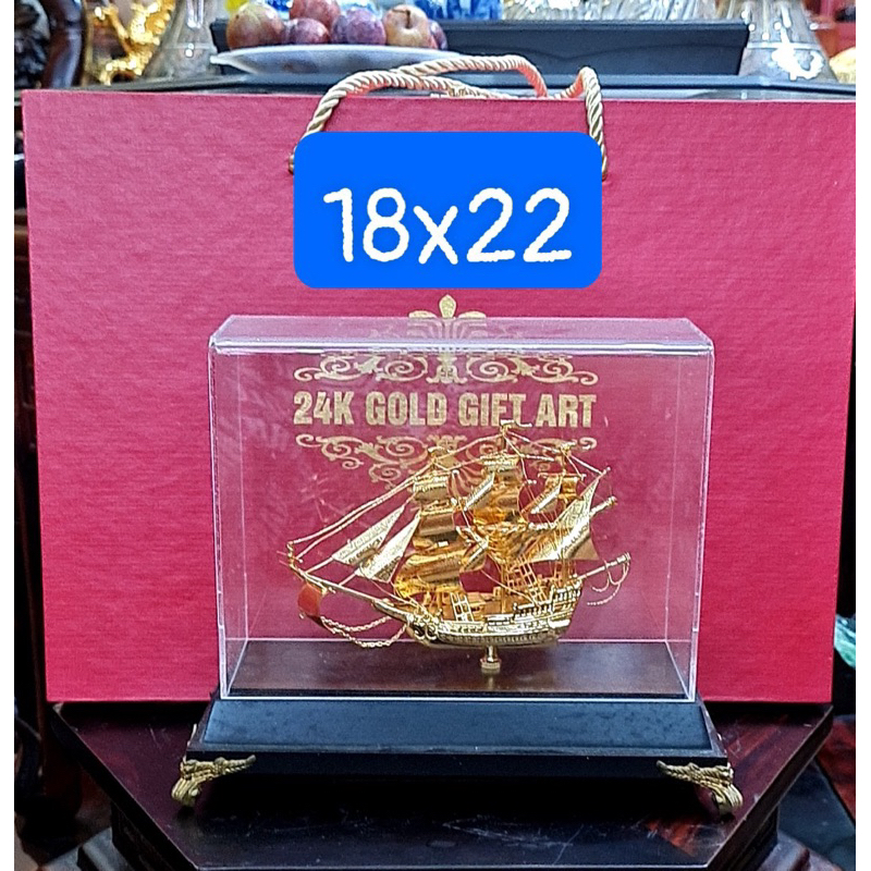 Thuyền buồm mạ vàng cỡ vừa 31cm ✅FREESHIP✅Quà tặng vàng cao cấp tặng sếp