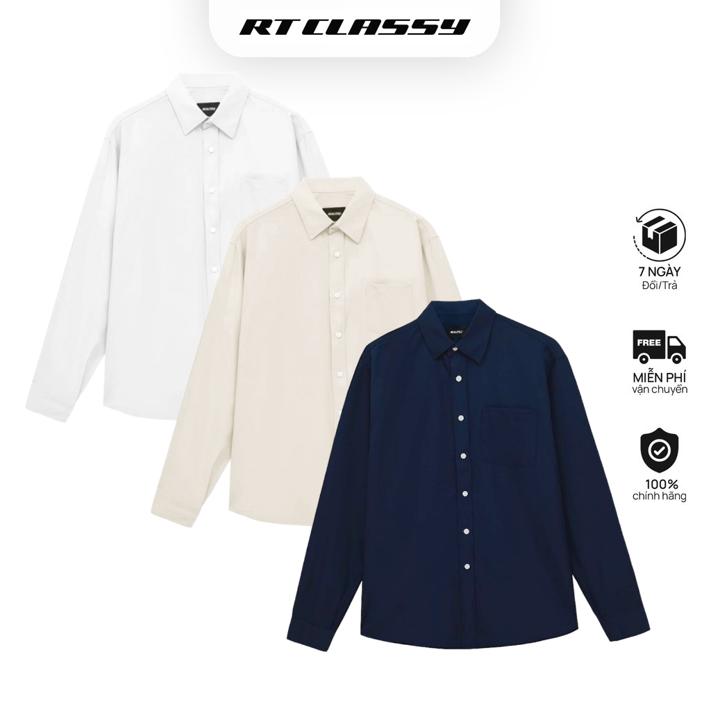 Áo Sơ Mi Dài Tay RT CLASSY Form Regular Vải Cotton Mềm Mại Phong Cách Hàn Quốc