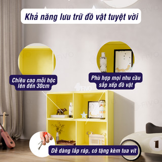 [Freeship Toàn Quốc] Kệ Sách Cho Bé FIVO FB71 Màu Vàng, Lắp Ráp Dễ Dàng Chất Liệu Gỗ Cao Cấp, An Toàn, Nhiều Màu Sắc