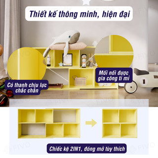 [Freeship Toàn Quốc] Kệ Sách Cho Bé FIVO FB71 Màu Vàng, Lắp Ráp Dễ Dàng Chất Liệu Gỗ Cao Cấp, An Toàn, Nhiều Màu Sắc