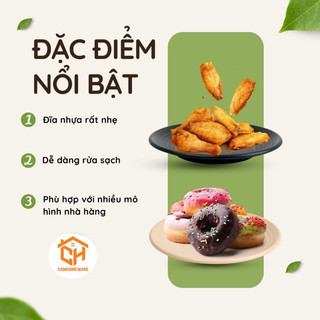 Đĩa Tròn Thái Gân Nhám Màu Đen, Be Đủ Size Nhựa Việt Nhật Cao  Cấp Cam Homeware