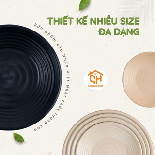 Đĩa Tròn Thái Gân Nhám Màu Đen, Be Đủ Size Nhựa Việt Nhật Cao  Cấp Cam Homeware