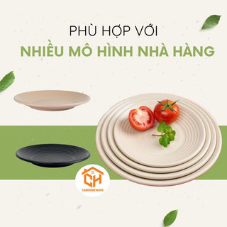 Đĩa Tròn Thái Gân Nhám Màu Đen, Be Đủ Size Nhựa Việt Nhật Cao  Cấp Cam Homeware