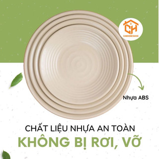 Đĩa Tròn Thái Gân Nhám Màu Đen, Be Đủ Size Nhựa Việt Nhật Cao  Cấp Cam Homeware